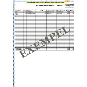 Materialspecifikation Ventilation materialspecifikation