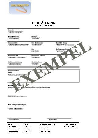 Beställning till UE