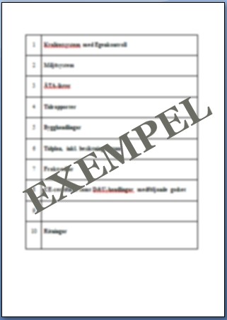 Pärmregister Arbetspärm VVS