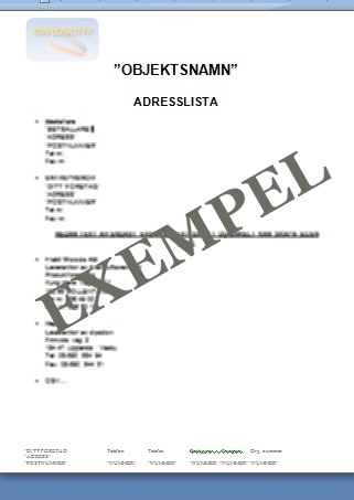 Adresslista VVS